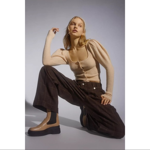 NWT UO Ashley Puff-Sleeve Cardigan - Picture 5 of 5